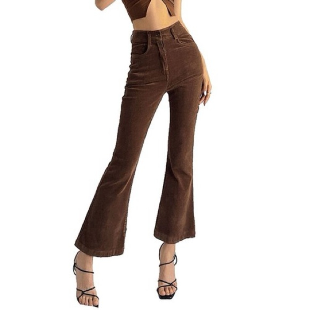 NWT Paige High Rise Lou Lou Brown Corduroy